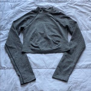 Small mock turtleneck cropped long-sleeve